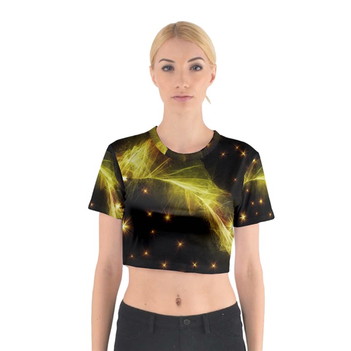 Particles Vibration Line Wave Cotton Crop Top