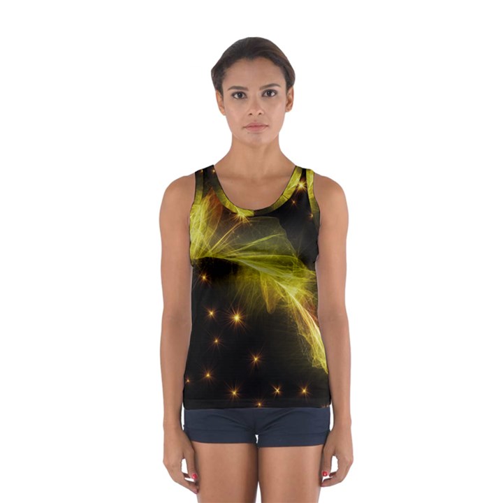 Particles Vibration Line Wave Women s Sport Tank Top 