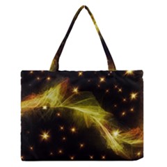 Particles Vibration Line Wave Medium Zipper Tote Bag