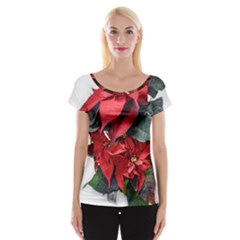 Star Of Bethlehem Star Red Women s Cap Sleeve Top by Amaryn4rt