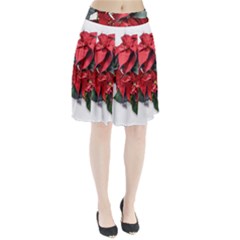 Star Of Bethlehem Star Red Pleated Skirt