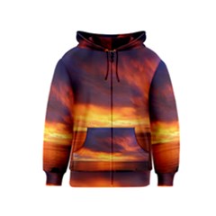 Sunset The Pacific Ocean Evening Kids  Zipper Hoodie by Amaryn4rt