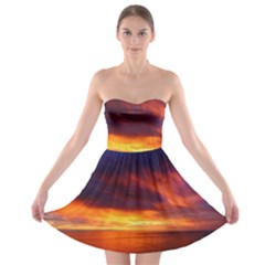 Sunset The Pacific Ocean Evening Strapless Bra Top Dress by Amaryn4rt