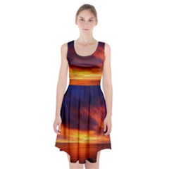 Sunset The Pacific Ocean Evening Racerback Midi Dress