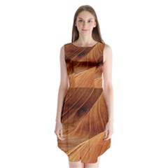 Sandstone The Wave Rock Nature Red Sand Sleeveless Chiffon Dress  