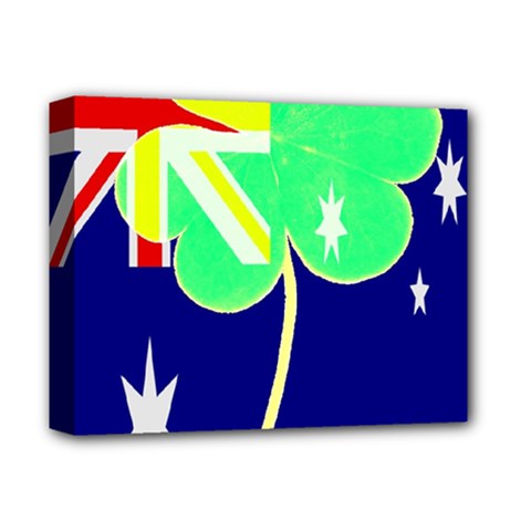 St  Patrick Australia And Ireland Irish Shamrock Australian Country Flag  Deluxe Canvas 14  X 11  by yoursparklingshop