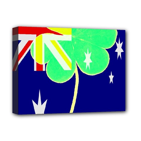 St  Patrick Australia And Ireland Irish Shamrock Australian Country Flag  Deluxe Canvas 16  X 12   by yoursparklingshop