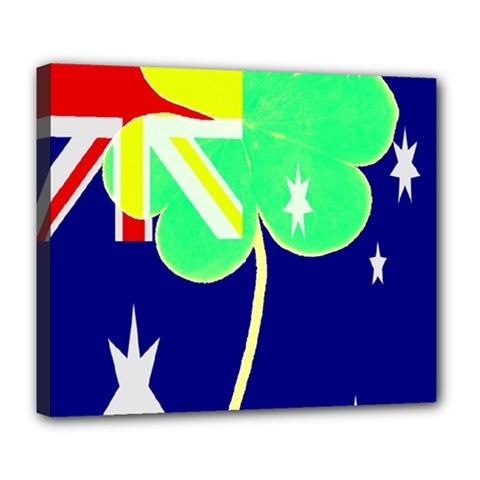 St  Patrick Australia And Ireland Irish Shamrock Australian Country Flag  Deluxe Canvas 24  X 20   by yoursparklingshop