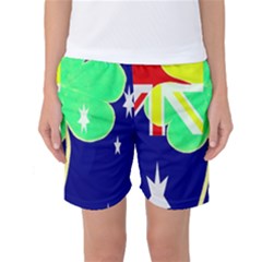 St  Patrick Australia And Ireland Irish Shamrock Australian Country Flag  Women s Basketball Shorts by yoursparklingshop