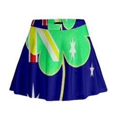 St  Patrick Australia And Ireland Irish Shamrock Australian Country Flag  Mini Flare Skirt by yoursparklingshop