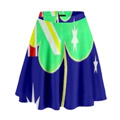 St  Patrick Australia And Ireland Irish Shamrock Australian Country Flag  High Waist Skirt by yoursparklingshop