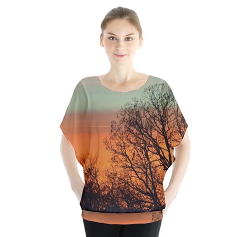 Twilight Sunset Sky Evening Clouds Blouse by Amaryn4rt