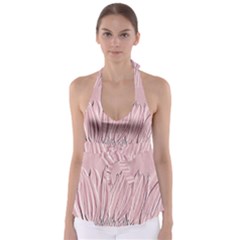 Shabby Chic Vintage Background Babydoll Tankini Top