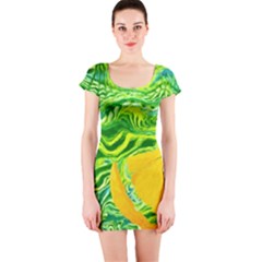 Zitro Abstract Sour Texture Food Short Sleeve Bodycon Dress by Amaryn4rt