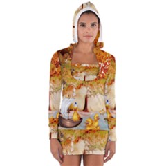 Art Kuecken Badespass Arrangemen Women s Long Sleeve Hooded T-shirt by Amaryn4rt