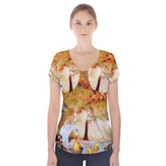 Art Kuecken Badespass Arrangemen Short Sleeve Front Detail Top