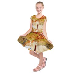 Art Kuecken Badespass Arrangemen Kids  Short Sleeve Dress