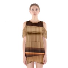 Architecture Art Boxes Brown Shoulder Cutout One Piece