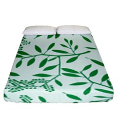 Leaves Foliage Green Wallpaper Fitted Sheet (king Size)