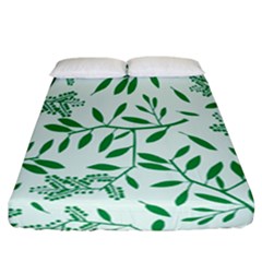 Leaves Foliage Green Wallpaper Fitted Sheet (california King Size)