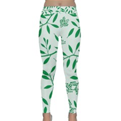 Leaves Foliage Green Wallpaper Classic Yoga Leggings by Amaryn4rt