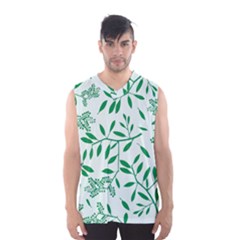 Leaves Foliage Green Wallpaper Men s Basketball Tank Top by Amaryn4rt