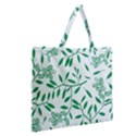 Leaves Foliage Green Wallpaper Zipper Large Tote Bag View2