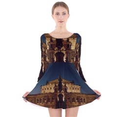 Dresden Semper Opera House Long Sleeve Velvet Skater Dress by Amaryn4rt