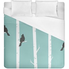 Birds Trees Birch Birch Trees Duvet Cover (king Size)