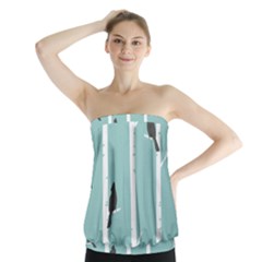 Birds Trees Birch Birch Trees Strapless Top