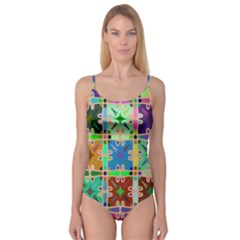 Abstract Pattern Background Design Camisole Leotard 