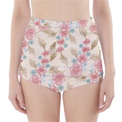 Background Page Template Floral High-waisted Bikini Bottoms by Amaryn4rt