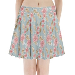 Background Page Template Floral Pleated Mini Skirt