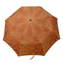 Burnt Amber Orange Brown Abstract Folding Umbrellas by Amaryn4rt