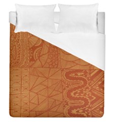 Burnt Amber Orange Brown Abstract Duvet Cover (queen Size)