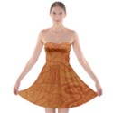 Burnt Amber Orange Brown Abstract Strapless Bra Top Dress View1