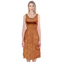 Burnt Amber Orange Brown Abstract Midi Sleeveless Dress View1