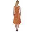 Burnt Amber Orange Brown Abstract Midi Sleeveless Dress View2