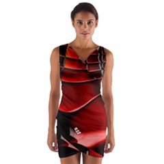 Fractal Mathematics Abstract Wrap Front Bodycon Dress