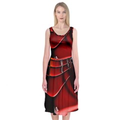 Fractal Mathematics Abstract Midi Sleeveless Dress