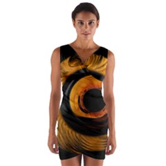 Fractal Mathematics Abstract Wrap Front Bodycon Dress