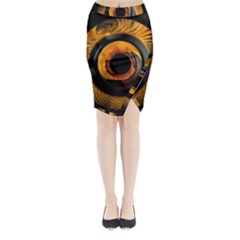 Fractal Mathematics Abstract Midi Wrap Pencil Skirt