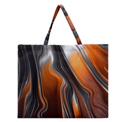 Fractal Structure Mathematics Zipper Large Tote Bag by Amaryn4rt