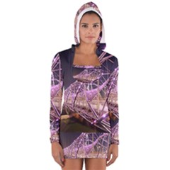 Helixbridge Bridge Lights Night Women s Long Sleeve Hooded T-shirt by Amaryn4rt