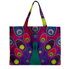 Peacock Bird Animal Feathers Zipper Mini Tote Bag by Amaryn4rt