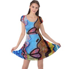 Graffiti Wall Color Artistic Cap Sleeve Dresses by Amaryn4rt