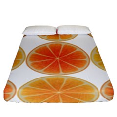 Orange Discs Orange Slices Fruit Fitted Sheet (king Size)