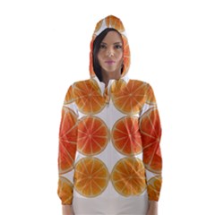 Orange Discs Orange Slices Fruit Hooded Wind Breaker (women) by Amaryn4rt