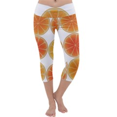 Orange Discs Orange Slices Fruit Capri Yoga Leggings