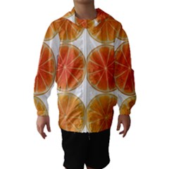 Orange Discs Orange Slices Fruit Hooded Wind Breaker (kids)